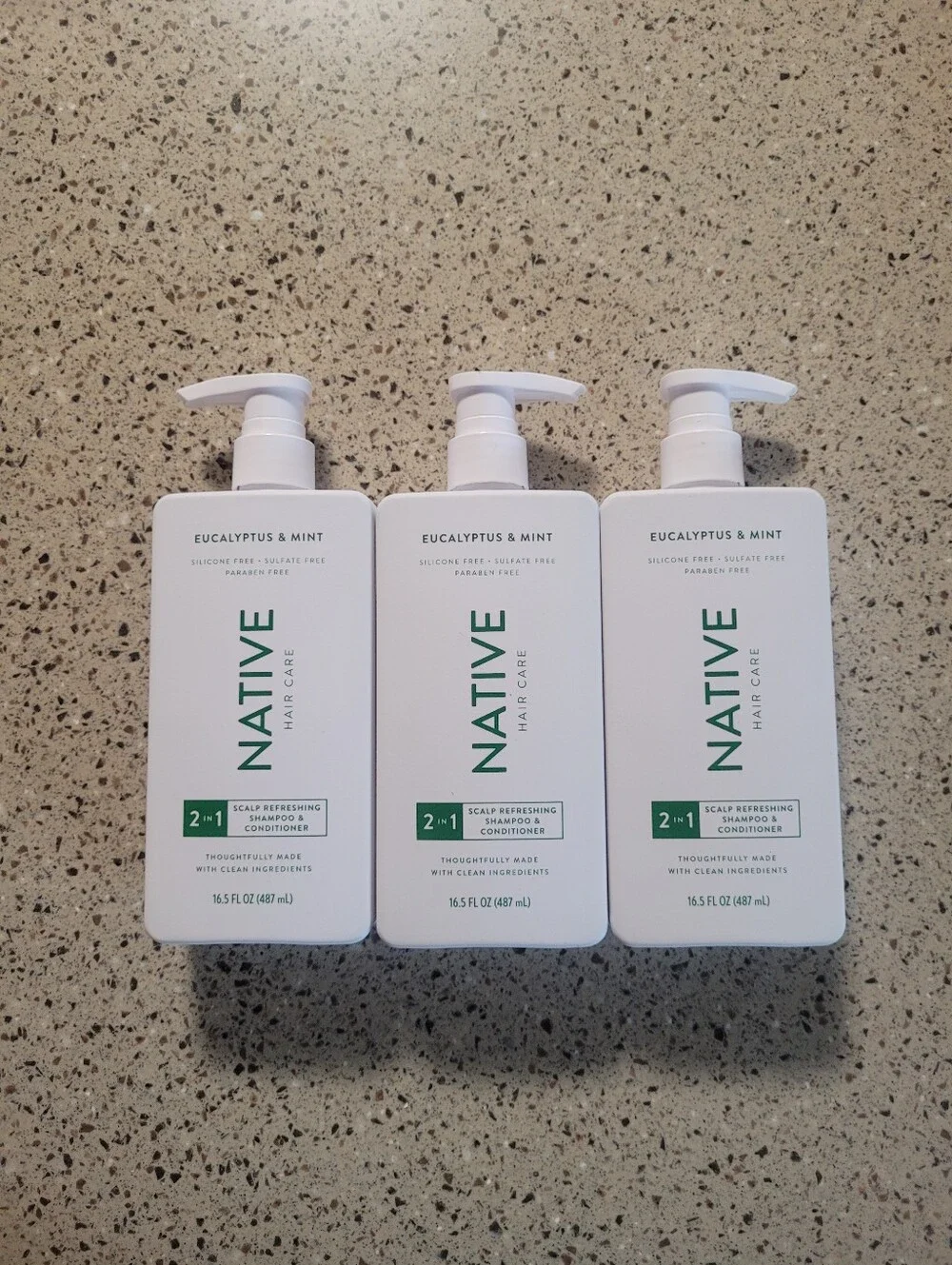 (3) Native Scalp Refreshing 2-in-1 Shampoo/Conditioner Eucalyptus Mint 16.5 oz